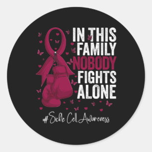 Burgundy Ribbon Survivor Fighter Sickle Cell Aware Classic Round Sticker