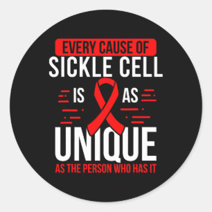 Burgundy Ribbon Unique Cause Sickel Cell Awareness Classic Round Sticker