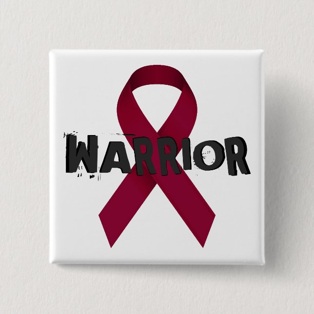 Burgundy Ribbon Warrior Button (Front)