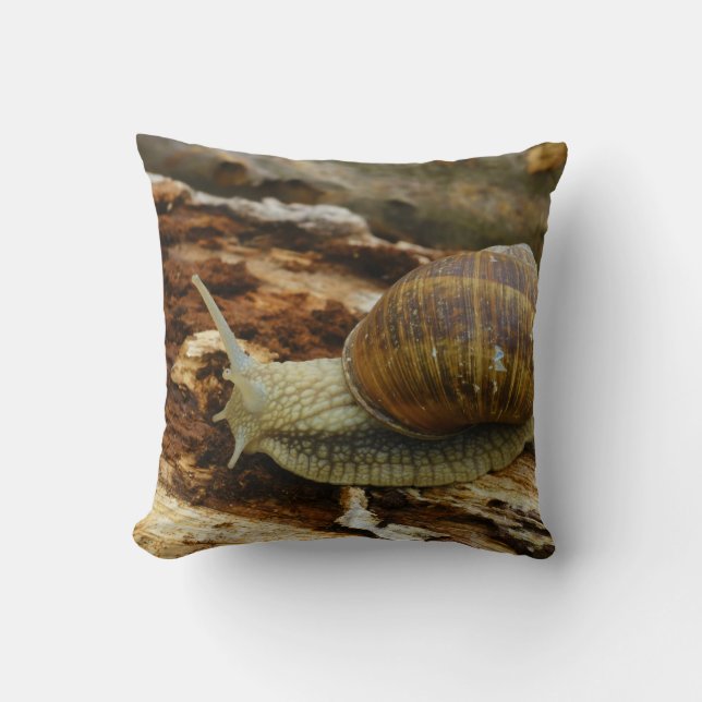 Burgundy Roman Edible Snail Helix Pomatia Cushion (Front)