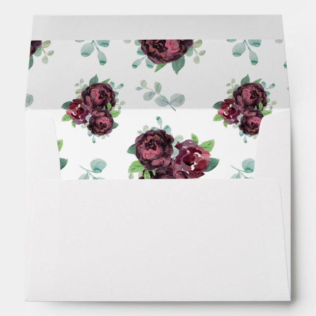 Burgundy Rose Bouquet Envelopes (Back (Bottom))