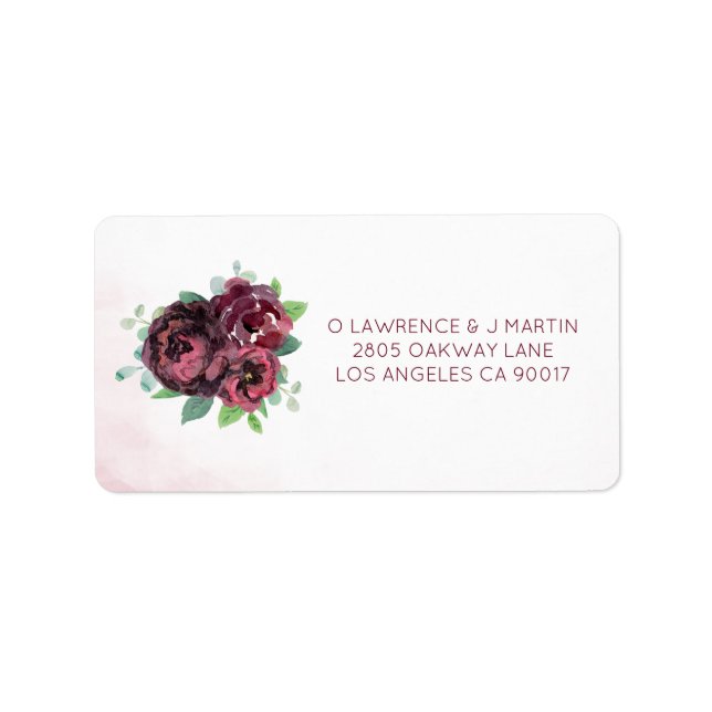 Burgundy Rose Bouquet Label (Front)