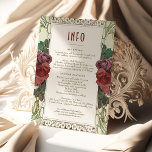 Burgundy Rose Enclosure INFO Vintage Art Nouveau Invitation<br><div class="desc">Art Nouveau Vintage wedding INFO card by Alphonse Mucha in a floral, romantic, and whimsical design. Victorian flourishes complement classic art deco fonts. Please enter your custom information, and you're done. If you wish to change the design further, click the blue "Customise It" button. Thank you so much for considering...</div>