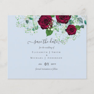 Burgundy Rose Eucalyptus Wedding Flyer