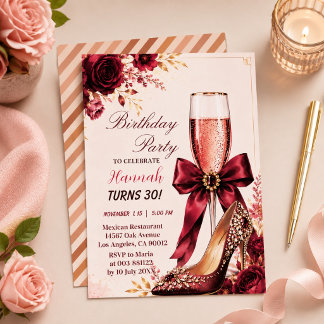 Burgundy Rose Gold Birthday Glam