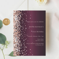 Burgundy rose gold birthday
