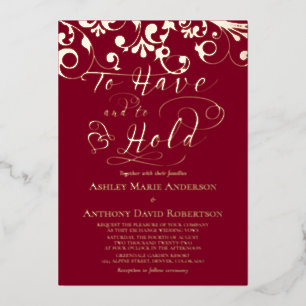 Burgundy Rose Gold Foil To Have To Hold Wedding