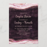 Burgundy & Rose Gold Geode Couple's Wedding Shower