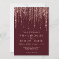 Burgundy Rose Gold Glitter Fringe Curtain Wedding 