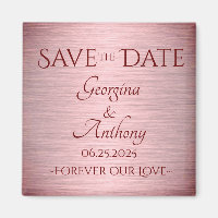 Burgundy Rose Gold Save the Date Custom Wedding