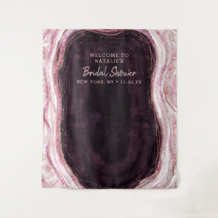 Burgundy & Rose Gold Shower Photo Prop Backdrop Tapestry