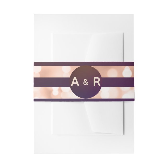 Burgundy Rose Gold Wedding Invitation Belly Band (Front Example)