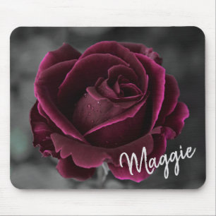 Burgundy Rose Mouse Pad