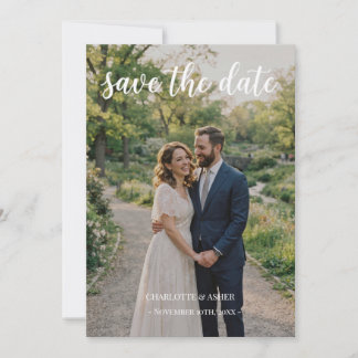 Burgundy Rose Photo Save the Date Invitation
