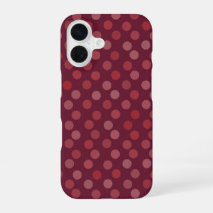 Burgundy, rose, red and berry polka dots iPhone 16 case