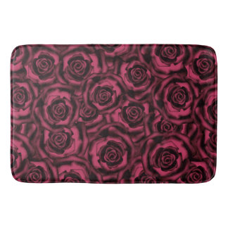 Burgundy roses bath mat