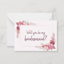 Burgundy Roses Bridesmaid Proposal