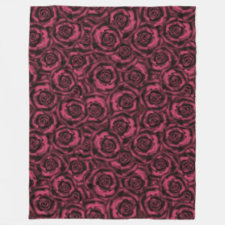 Burgundy roses fleece blanket
