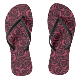 Burgundy roses thongs