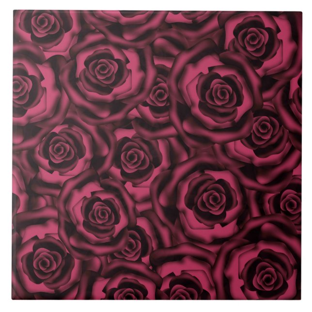 Burgundy roses tile (Front)