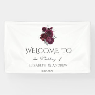 Burgundy Roses Wedding  Banner
