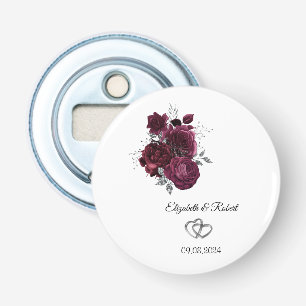 Burgundy Roses Wedding Bottle Opener