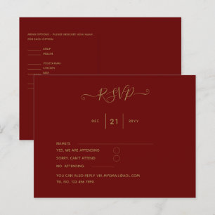 Burgundy RSVP Postcard