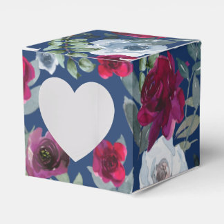 Burgundy Sage Green Navy Dusty Blue Branded Floral Favour Box