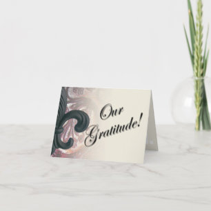 burgundy/sand "iron fleur de lis" thank you cards