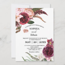 Burgundy Sangria Wedding Invitations