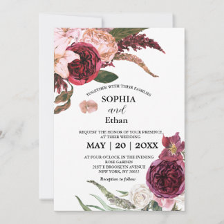 Burgundy Sangria Wedding Invitations