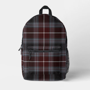 Burgundy Scholar Plaid Printed Backpack