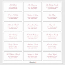 Burgundy Script 18 Guest Address Labels