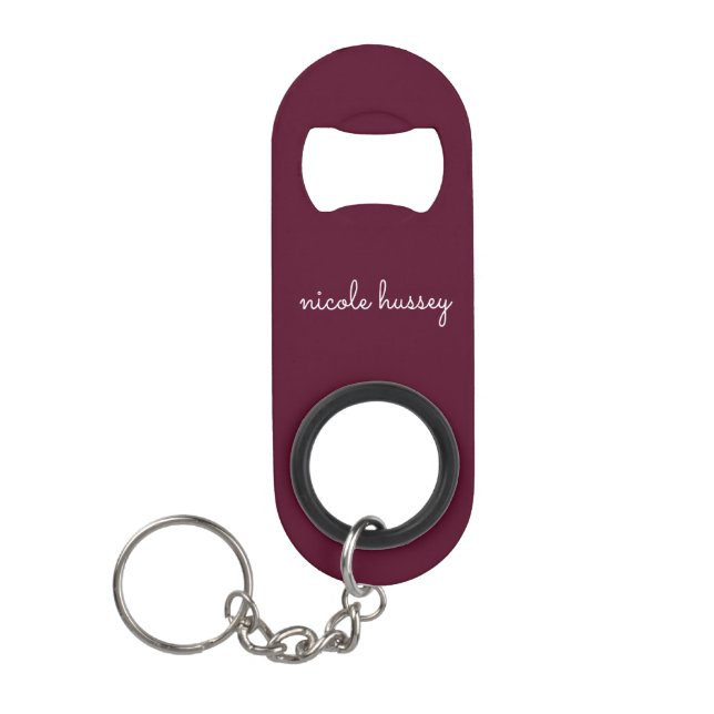 Burgundy Script  | Stylish Monogram Modern (Front)