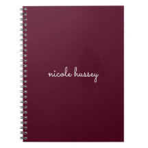 Burgundy Script  | Stylish Monogram Modern