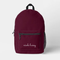 Burgundy Script  | Stylish Monogram Modern