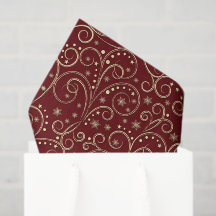 Burgundy Scrolls Tissue Paper
