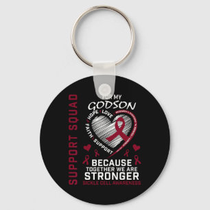 Burgundy Sickle Cell Awareness Items Godson Suppor Key Ring