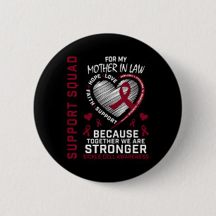 Burgundy Sickle Cell Awareness Items Mother In Law 6 Cm Round Badge