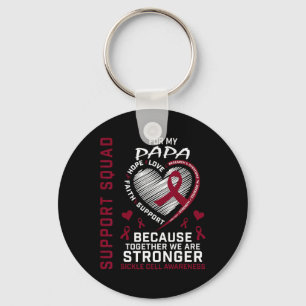 Burgundy Sickle Cell Awareness Items Papa Support Key Ring