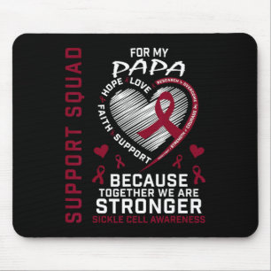 Burgundy Sickle Cell Awareness Items Papa Support Mouse Pad