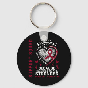 Burgundy Sickle Cell Awareness Items Sister Suppor Key Ring