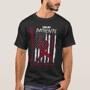 Burgundy Sickle Cell Awareness Patients Nurse RN F T-Shirt