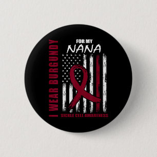 Burgundy Sickle Cell Awareness Shirt Nana American 6 Cm Round Badge