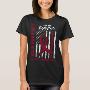 Burgundy Sickle Cell Awareness Shirt Papa American