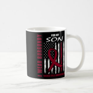 Burgundy Sickle Cell Awareness Shirt Son American  Coffee Mug