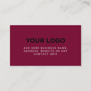 Burgundy Simple Company Logo Business Card