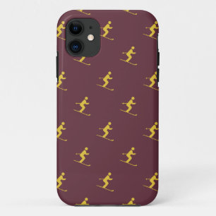 Burgundy Skier iPhone 11 Case