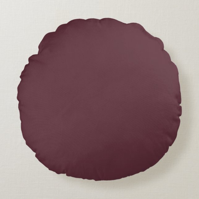 Burgundy Solid Color Round Cushion (Front)