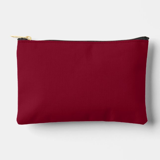 Burgundy Solid Colour Accessory Pouch (Front)